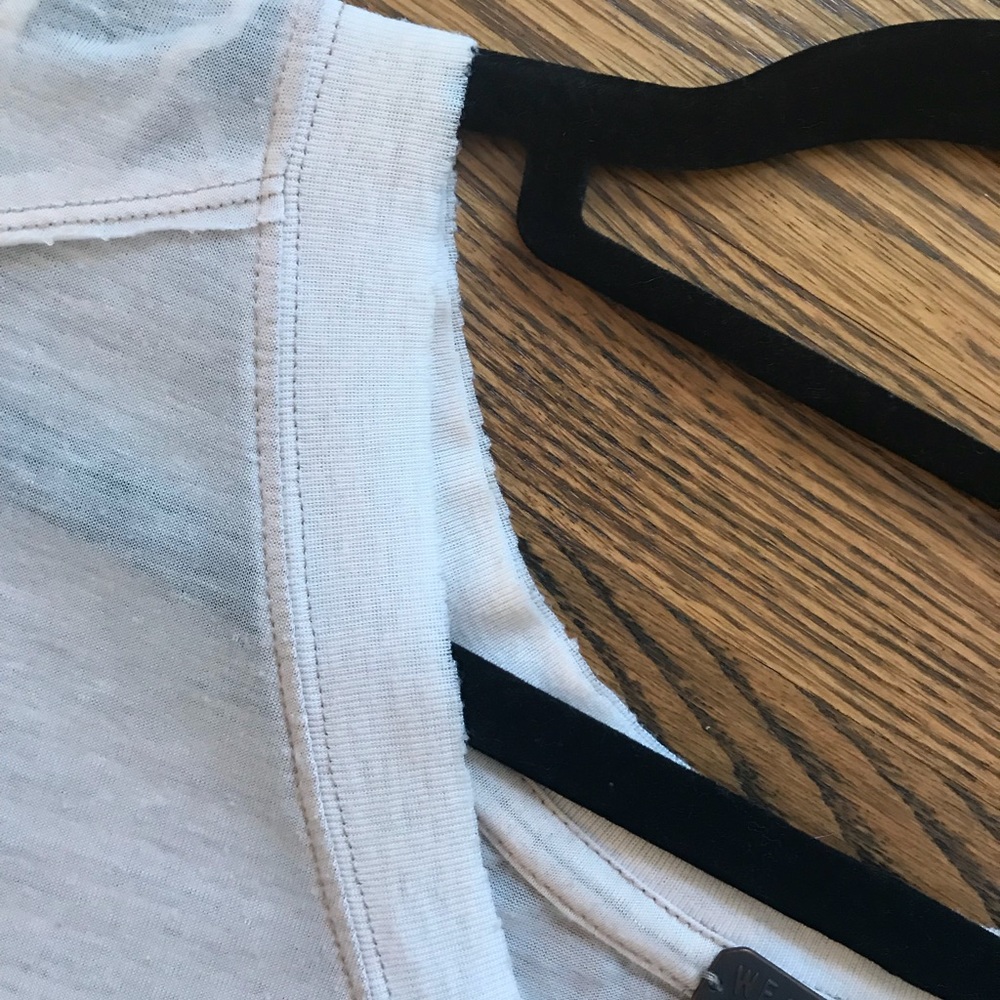 Free People Distressed Sheer Vneck Thin HighLowHem - Picture 4 of 6